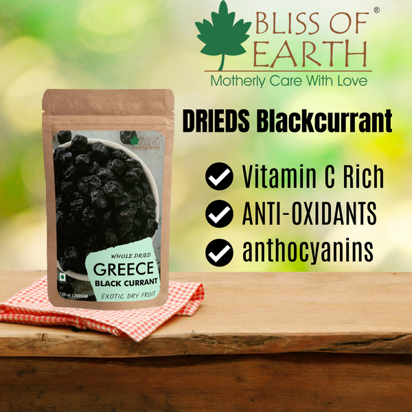 Bliss of Earth 200gm Whole Dried Greece Black Currant Exotic Dry Fruit