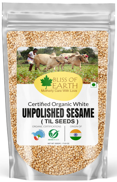 USDA Organic Sesame Seeds Raw Unpolished 500gm
