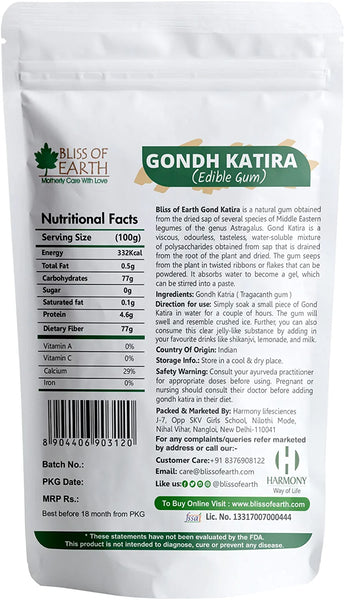 Bliss of Earth Gond Katira Pure Organic 100gm