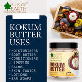Bliss of earth 100% Pure Natural Kokum Butter Raw | Unrefined | Indian Great For Moisturized Skin,Nourishing Hair, Stretch Mark, DIY Product PETA Approved 200GM Refill Pack