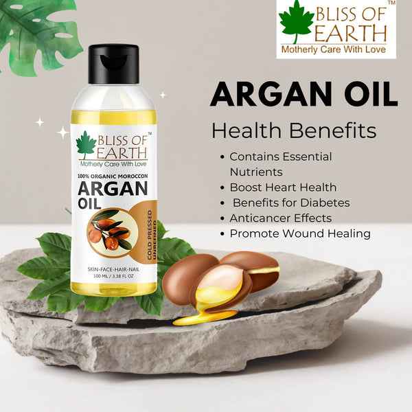 Bliss of Earth 100% Organic Moroccan Argan Oil 100ML