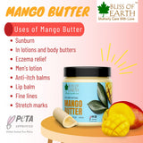 Bliss of Earth Shea Butter + Mango Butter Great For Skin & and Hair care | Stretch Mark | Skin Smoothing | Moisturizer | DIY Products 100gm Each