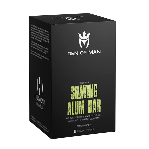 Den of Man 2 Pieces of 100gm Shaving Alum Stone Bar (fitkari)