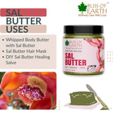 Bliss of Earth 100% Pure Natural Sal Butter Raw | Unrefined | Indian | Great For Face, Skin, Body, Lips,Stretch Marks, DIY products| PETA Approved 100GM Refill Pack