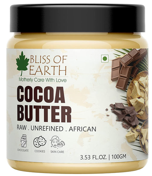 Bliss of Earth 100% Pure Organic Shea Butter & Cocoa Butter | Raw | Unrefined | African | 2X100GM |