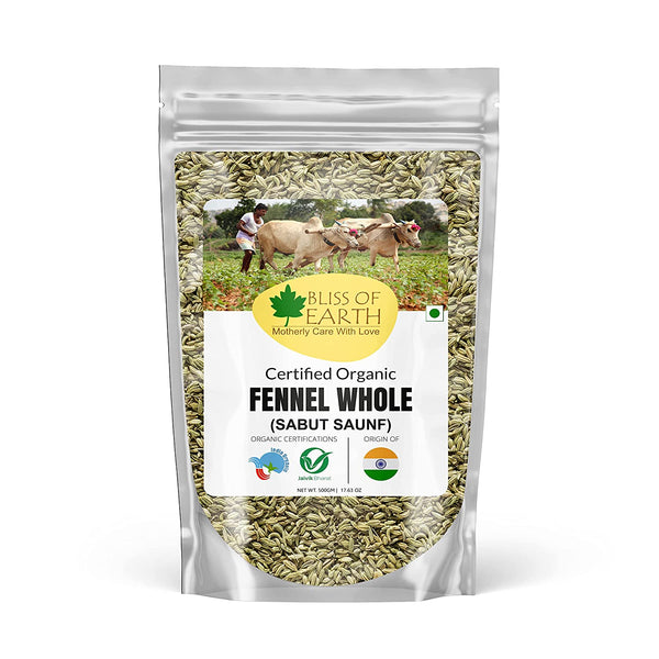 bliss of earth   Organic Fennel Seed (Saunf) 500gm
