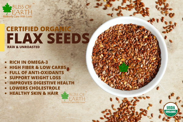 USDA Organic Raw Flax Seeds (Alsi Seed)  500 gm